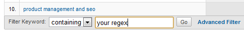 you can use your regex also in the bottom of the analytics reports!